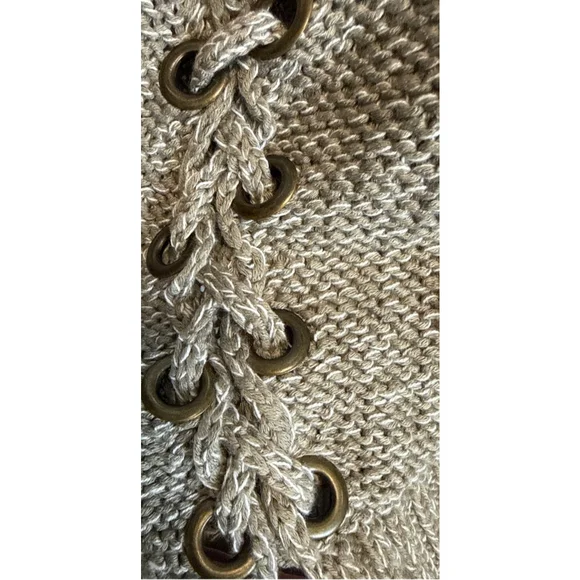 Women's MERI SKYE V-Neck Sweater 5X Beige White - Picture 3 of 8